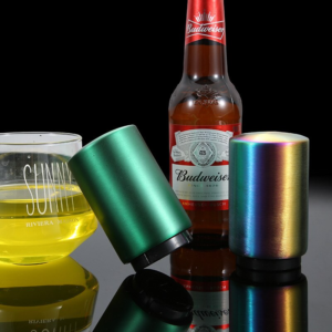 1 main ouvre bouteille de biere automatique en acier inoxydable magnetique pousser vers le bas vin biere soda ouvre bouchon accessoires de cuisine
